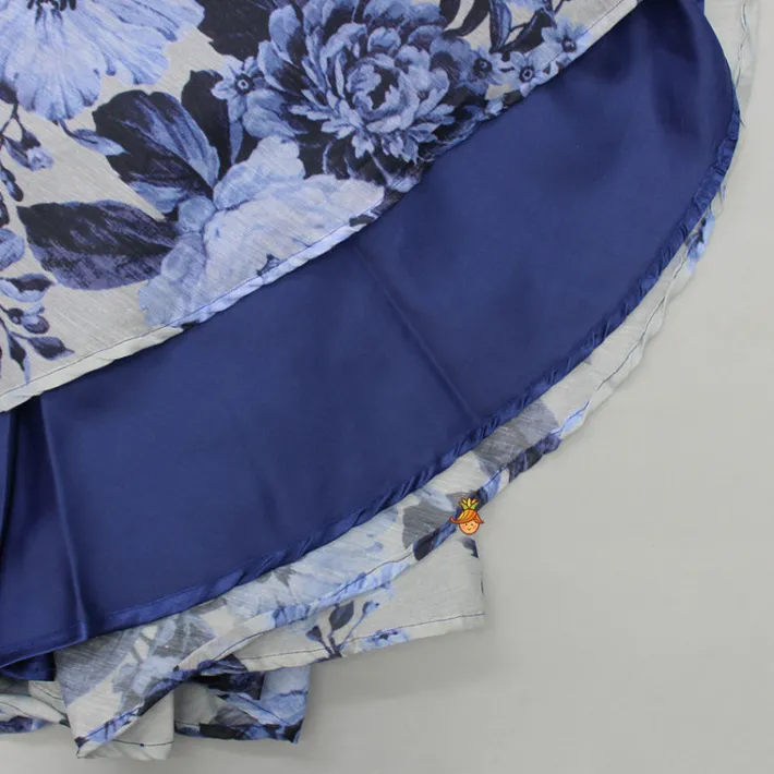 Outlet Sequins Detailed Floral Printed Blue Kurti Ethnic Wear | Kurtis & Jumpsuits
