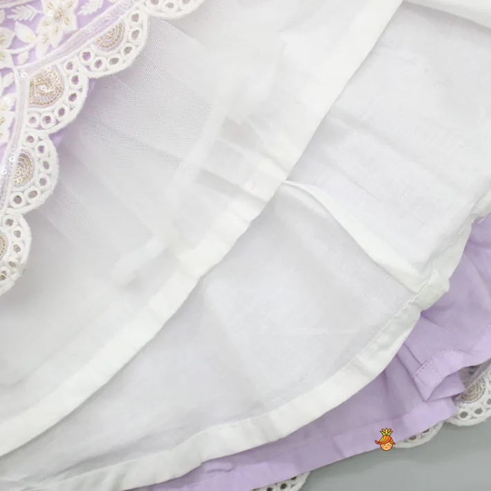 Sale Sequins Embellished Lilac Top And Lehenga With Dupatta And Potli Bag Ethnic Wear | Lehengas & Ghagras