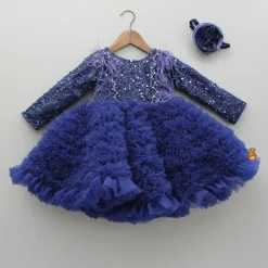Sale Sequins Embellished Ruffled Dress With Matching Swirled Bowie Headband Dresses & Sets | Dresses