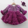 Clearance Sequins Embellished Ruffled Dress With Matching Swirled Bow Headband Dresses & Sets | Dresses