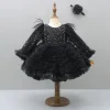 Discount Sequins Embellished Ruffled Black Dress With Matching Swirled Bowie Headband Dresses & Sets | Dresses