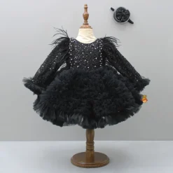 Discount Sequins Embellished Ruffled Black Dress With Matching Swirled Bowie Headband Dresses & Sets | Dresses