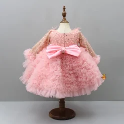 Discount Sequins Embellished Ruffled Peach Dress With Matching Swirled Bowie Headband Dresses & Sets | Dresses
