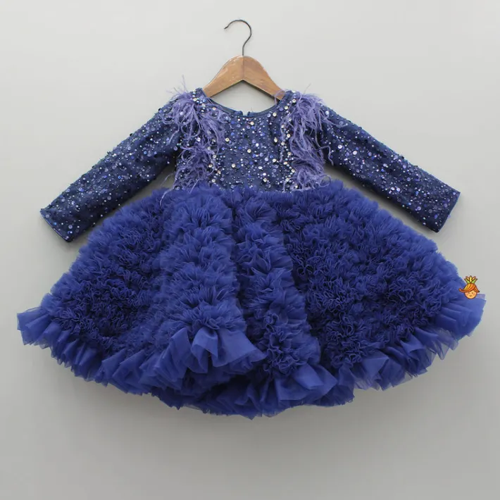 Sale Sequins Embellished Ruffled Dress With Matching Swirled Bowie Headband Dresses & Sets | Dresses