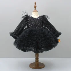 Discount Sequins Embellished Ruffled Black Dress With Matching Swirled Bowie Headband Dresses & Sets | Dresses
