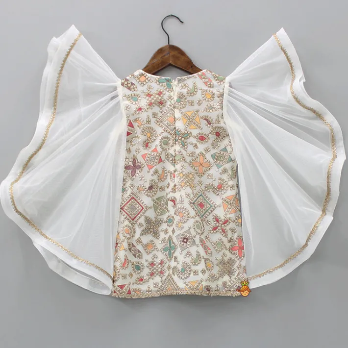 Sale Sequins Embroidered Stylish Ruffled Sleeves Dress Dresses & Sets | Dresses