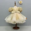 Fashion Sequins Enhanced Puff Sleeves Ruffle Dress With Bowie Head Band Dresses & Sets | Dresses