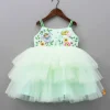 Fashion Sequins Fairies Embroidered Green Ruffled Dress Dresses & Sets | Dresses