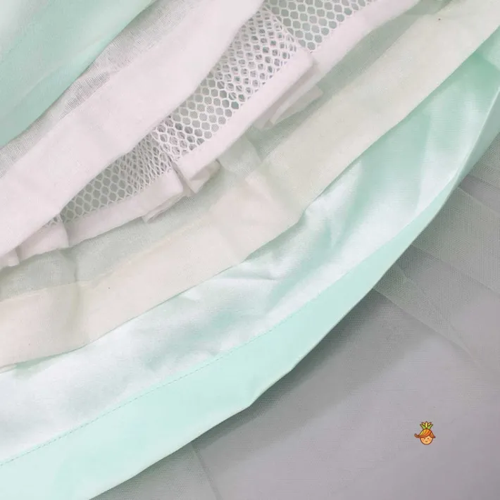 Fashion Sequins Fairies Embroidered Green Ruffled Dress Dresses & Sets | Dresses