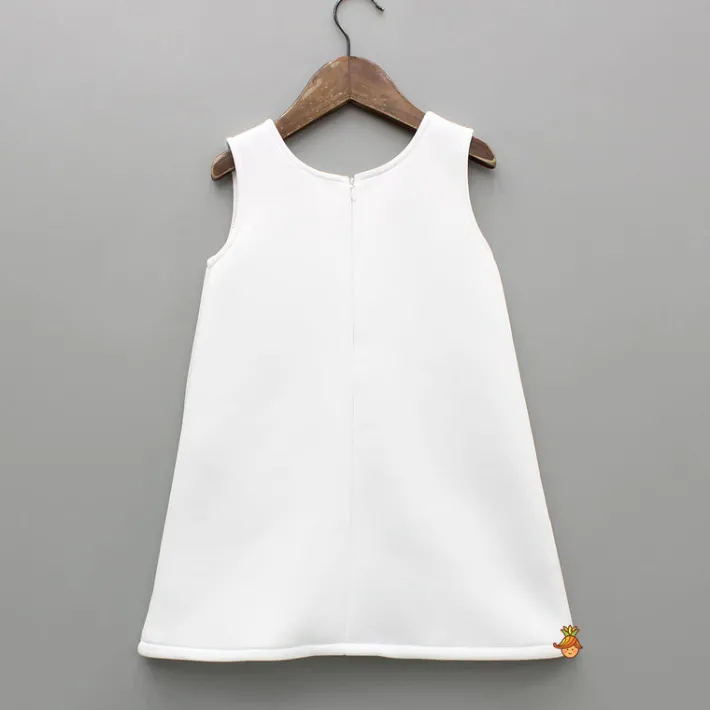 Clearance Sequins Rainbow Embroidered White Dress With Bowie Hair Clip Dresses & Sets | Dresses
