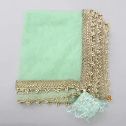 Hot Sequins Thread Embroidered Mint Green Top And Lehenga With Net Dupatta And Potli Bag Ethnic Wear | Lehengas & Ghagras