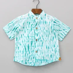 Outlet Shibori Printed Green Shirt BOY Shirts & Tees