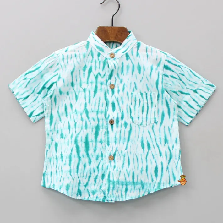 Outlet Shibori Printed Green Shirt BOY Shirts & Tees