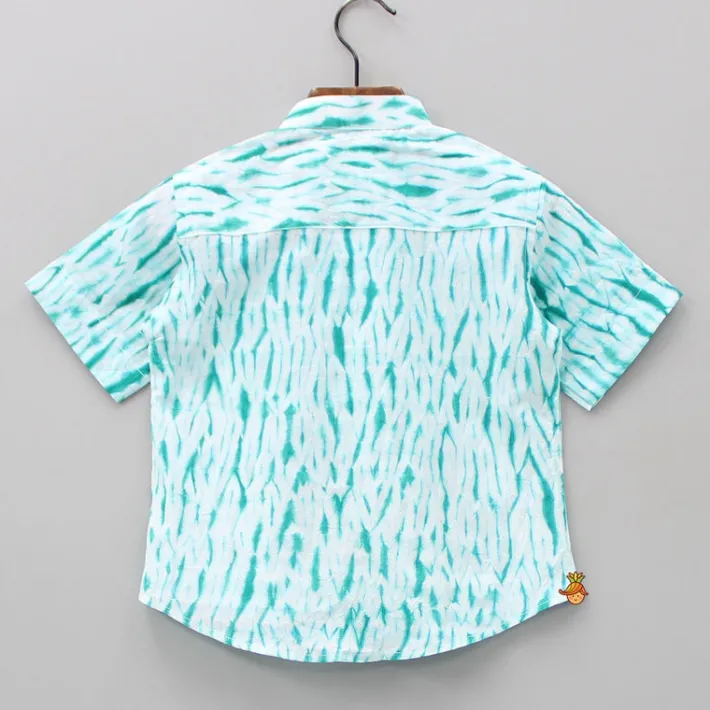 Outlet Shibori Printed Green Shirt BOY Shirts & Tees