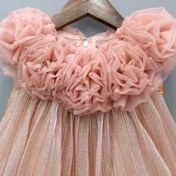 Discount Shimmery And Ruffle Frilled Rose Flowers Adorned Dress Dresses & Sets | Dresses