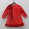 New Shimmery Bow Enhanced Red Neoprene Fancy Dress Dresses & Sets | Dresses