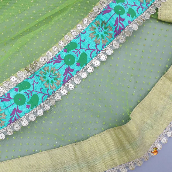 New Shimmery High Low Thread Floral Embroidered Kurti And Flared Palazzo Ethnic Wear | Palazzos & Shararas
