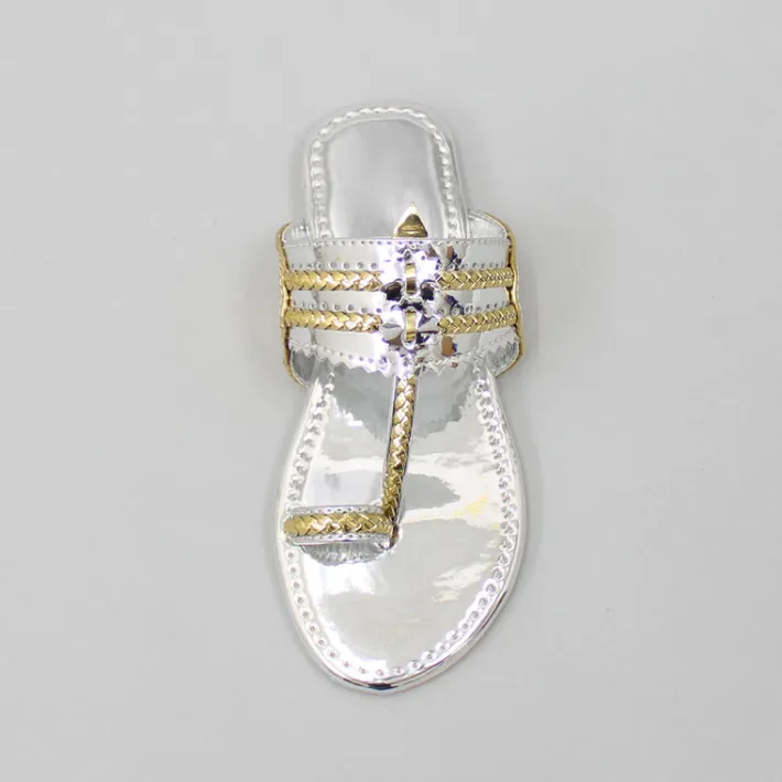 Fashion Shiny Braided Kolhapuri Flats Shoes
