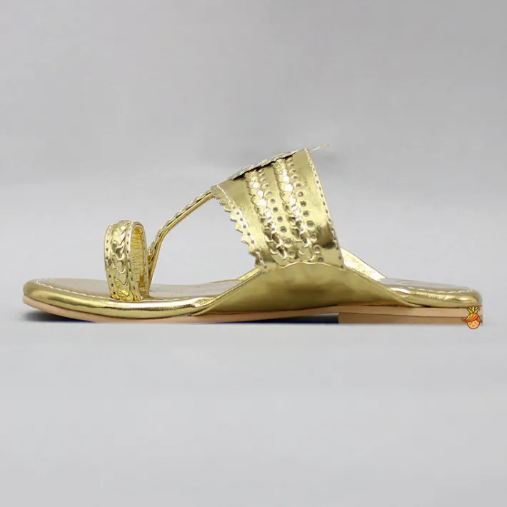 Best Shiny Braided Kolhapuri Flats Shoes