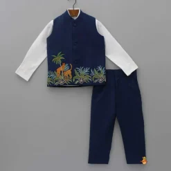 Discount Shirt And Jungle Theme Embroidered Jacket With Pant BOY Formal Wear