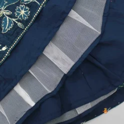 New Short Sleeves Pleated Neckline Blue Kurti Ethnic Wear | Kurtis & Jumpsuits
