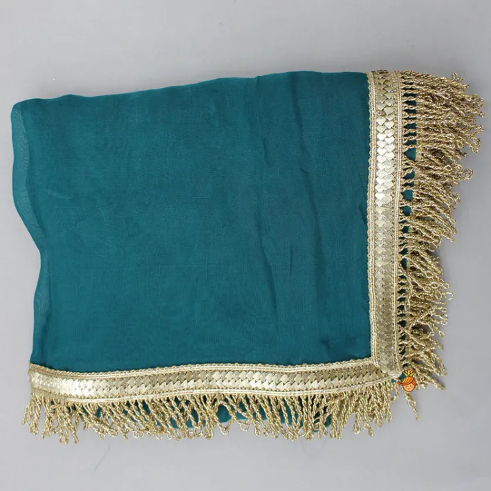 Fashion Side-Knot Detailed Elegant Green Kurti And Sharara With Matching Dupatta Ethnic Wear | Palazzos & Shararas