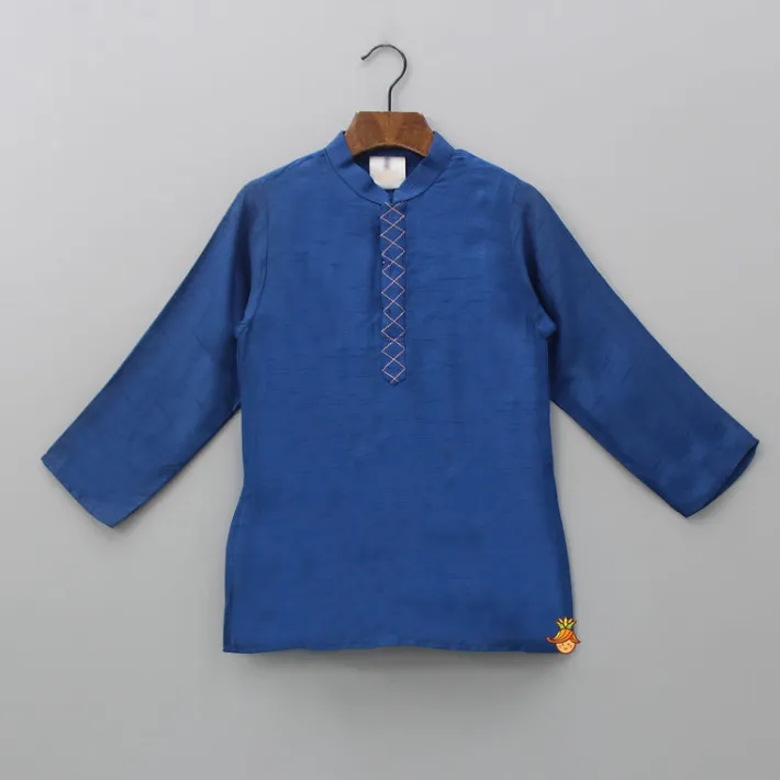 New Silk Kurta With Lotus Embroidered Jacket And Pyjama BOY Indian Ethnic Wear | Ethnic Sets