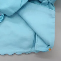 Sale Silk Tie Knot Back Blue Top And Lehenga With Stylish Net Dupatta Ethnic Wear | Lehengas & Ghagras