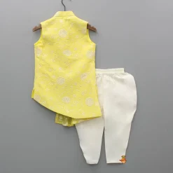 Online Sleeveless Embroidered Stylish Kurta And Dhoti Style Pant BOY Indian Ethnic Wear | Ethnic Sets