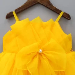 New Spaghetti Straps Sleeveless Organza Yellow Dress Dresses & Sets | Dresses