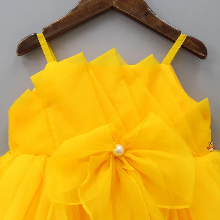 New Spaghetti Straps Sleeveless Organza Yellow Dress Dresses & Sets | Dresses