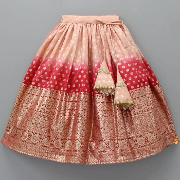 Sale Splendid Embroidered Halter Neck Top With Lehenga And Fringed Lace Dupatta Ethnic Wear | Lehengas & Ghagras