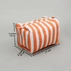 Hot Striped Printed Pouch Bags - Set Of 2 Bags