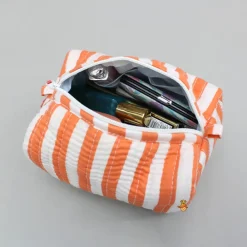 Hot Striped Printed Pouch Bags - Set Of 2 Bags