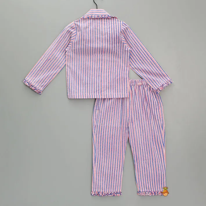 Discount Striped Printed Top And Pyjama Sleepwear