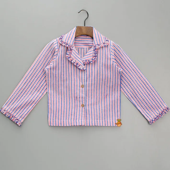 Discount Striped Printed Top And Pyjama Sleepwear