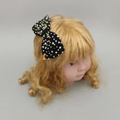 Best Studded Black Bow Shiny Hair Clip Hair Accessories | Hair Clips