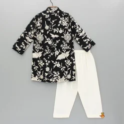 Online Stunning Embroidered Georgette Black Kurta With Pyjama BOY Indian Ethnic Wear | Ethnic Sets