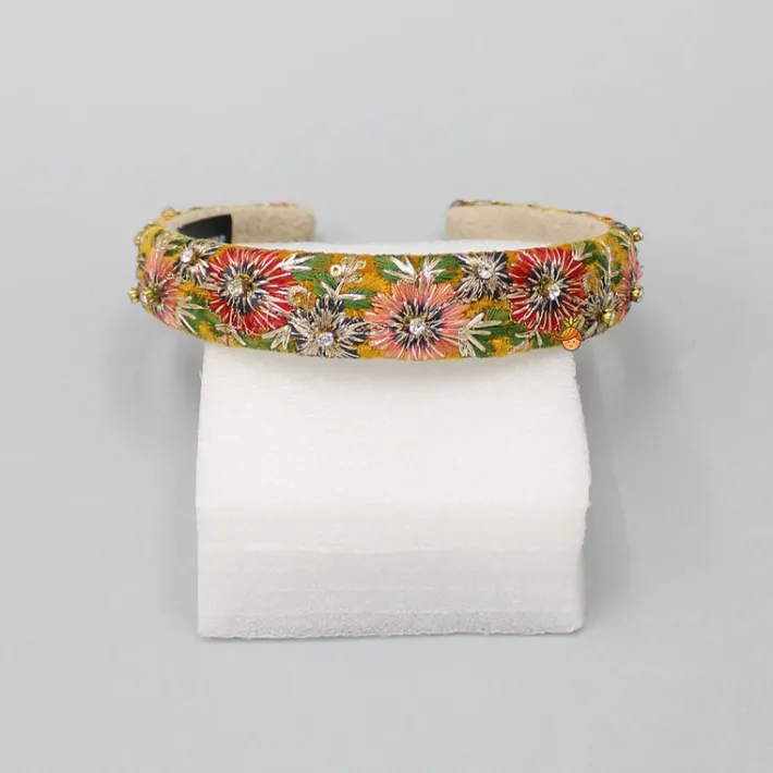 Discount Stunning Thread Embroidered Velvet Hair Band Hair Accessories | Hair Bands