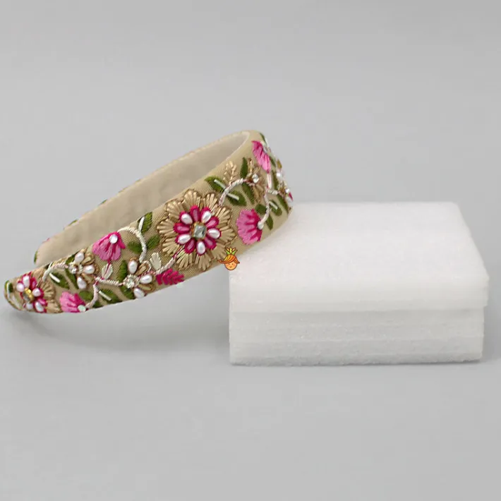 Outlet Stunning Thread Embroidered Net Hair Band Hair Accessories | Hair Bands