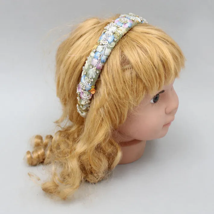 Discount Stunning Thread Embroidered Green Net Hair Band Hair Accessories | Hair Bands