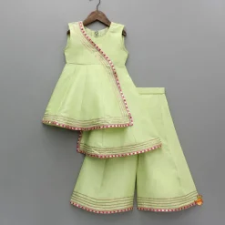 New Stylish Asymmetrical Hem Kurti And Flared Palazzo Ethnic Wear | Palazzos & Shararas