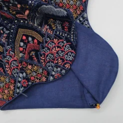 New Stylish Cut Out Thread Embroidered Velvet Blue Top And Flared Palazzo Ethnic Wear | Palazzos & Shararas