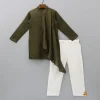 Outlet Stylish Drape Green Kurta And Pyjama BOY Indian Ethnic Wear | Ethnic Sets