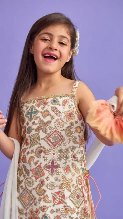Sale Stylish Embroidered Top With Dhoti And Net Dupatta Ethnic Wear | Dhotis & Patialas