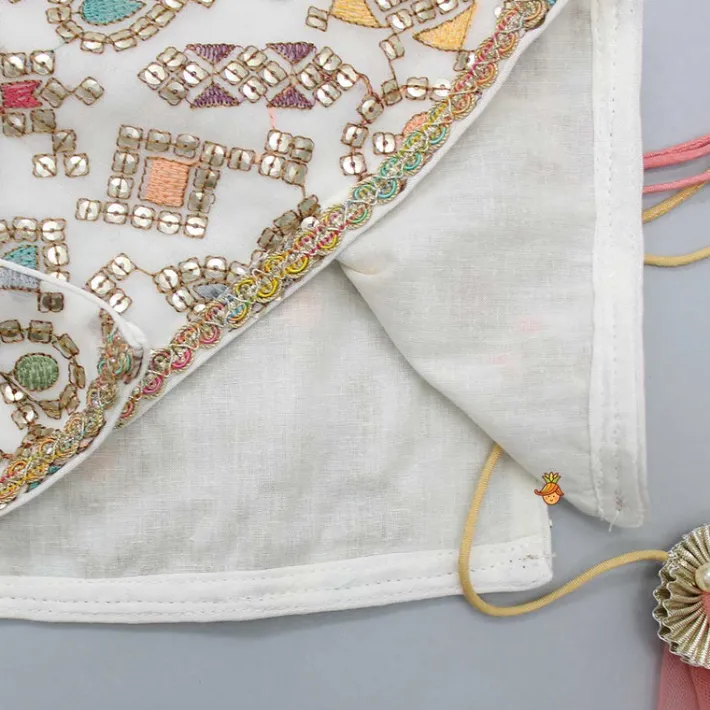 Sale Stylish Embroidered Top With Dhoti And Net Dupatta Ethnic Wear | Dhotis & Patialas
