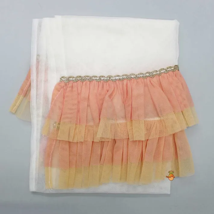 Sale Stylish Embroidered Top With Dhoti And Net Dupatta Ethnic Wear | Dhotis & Patialas