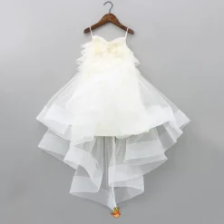 New Stylish Off White Trail Dress With Bowie Pearl String Hair Clip Dresses & Sets | Dresses