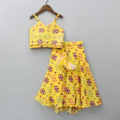 Online Stylish Patola Printed Yellow Cape Top And Asymmetric Palazzo Ethnic Wear | Palazzos & Shararas