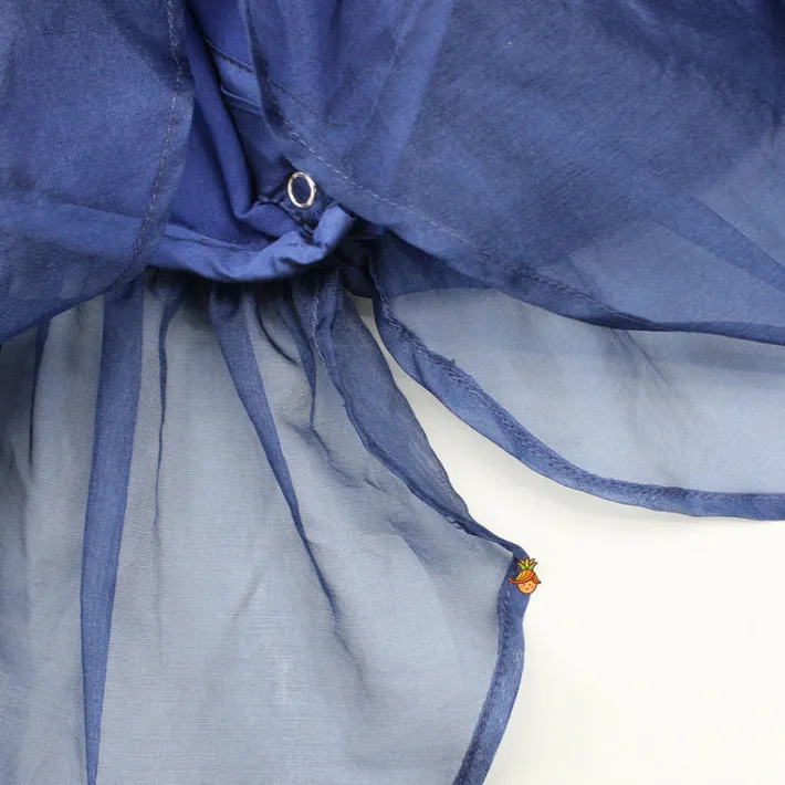 Fashion Stylish Pleated Blue Top And Embroidered Palazzo With Detachable Belt Ethnic Wear | Palazzos & Shararas